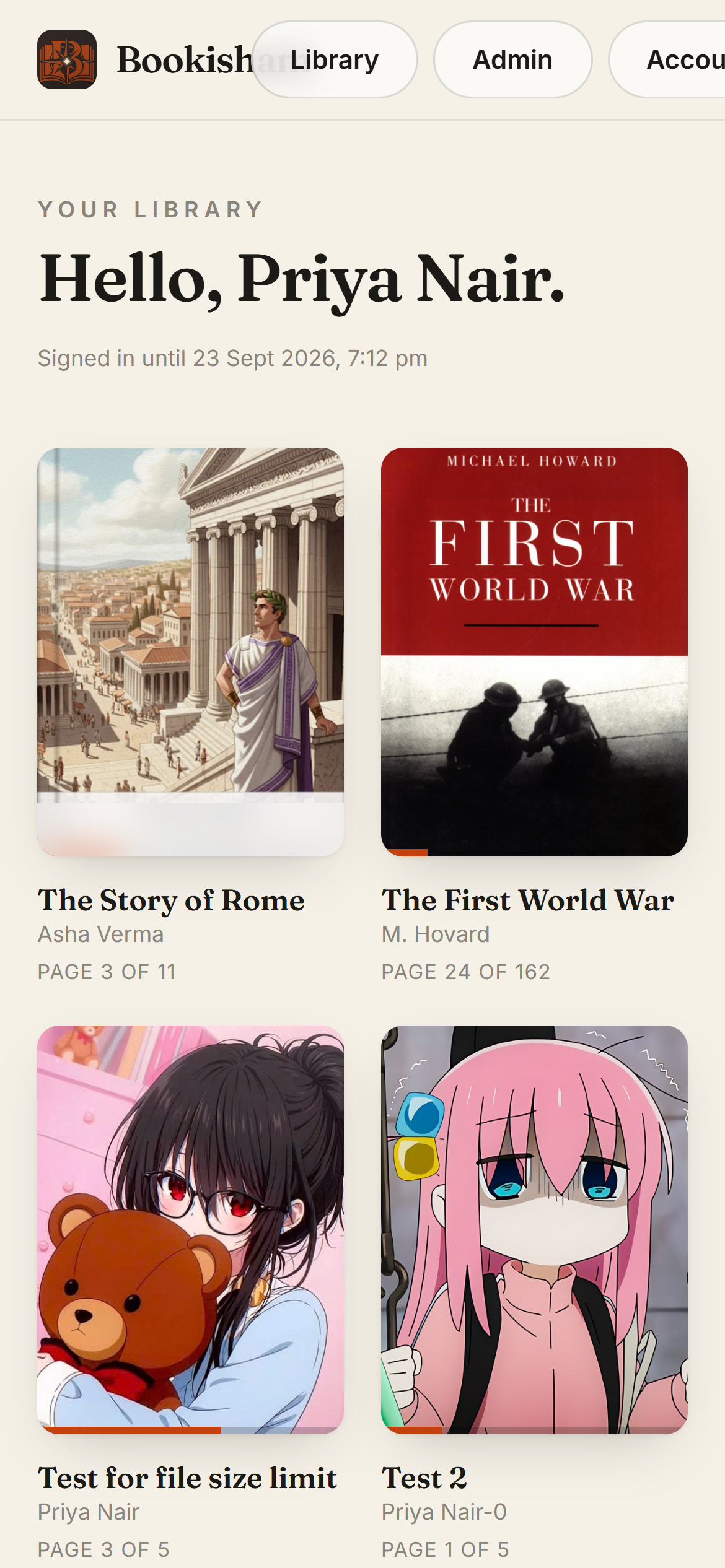 The library on a phone