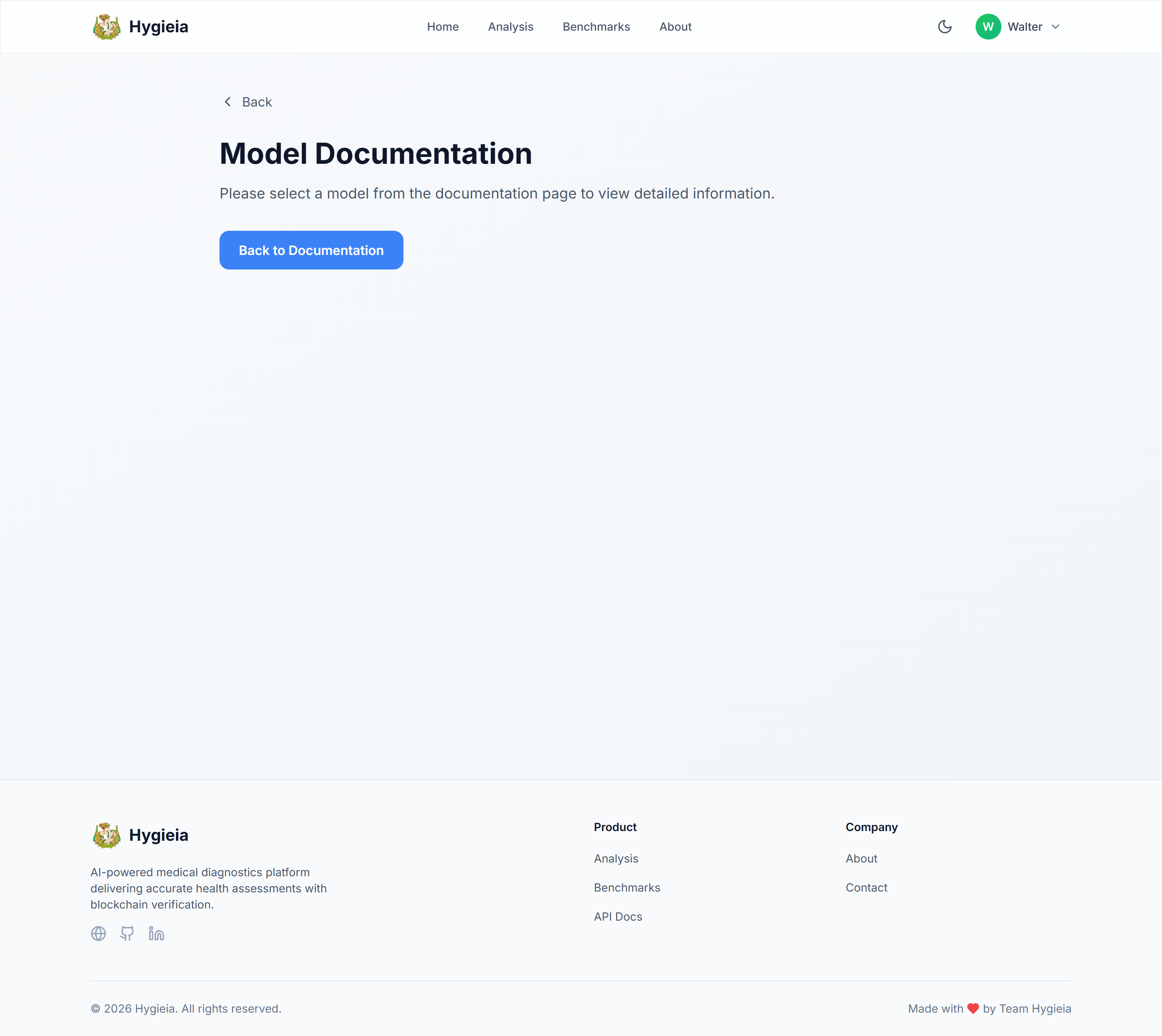 Model documentation